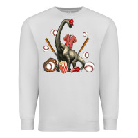 Dove Grey brachiosaurus with baseball Premium Sweatshirt - Artiststas