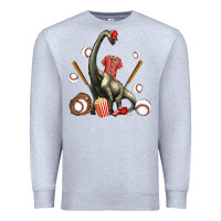 Heather Grey brachiosaurus with baseball Premium Sweatshirt - Artiststas