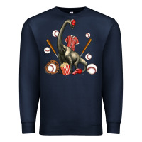 Navy brachiosaurus with baseball Premium Sweatshirt - Artiststas