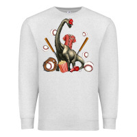 Oatmeal Heather brachiosaurus with baseball Premium Sweatshirt - Artiststas