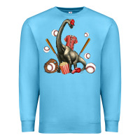 Ocean Blue brachiosaurus with baseball Premium Sweatshirt - Artiststas