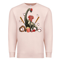 Pale Pink brachiosaurus with baseball Premium Sweatshirt - Artiststas