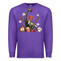Purple brachiosaurus with baseball Premium Sweatshirt - Artiststas