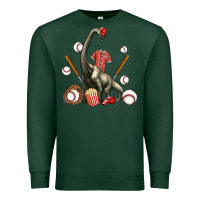 Sports Green brachiosaurus with baseball Premium Sweatshirt - Artiststas