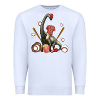 White brachiosaurus with baseball Premium Sweatshirt - Artiststas
