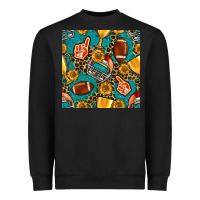 Black american football winner cup and helmet seamless pattern Heavyweight Sweatshirt - BundleAndBundleShop