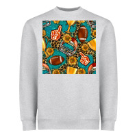Heather Grey american football winner cup and helmet seamless pattern Heavyweight Sweatshirt - BundleAndBundleShop