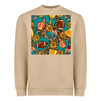 Mushroom american football winner cup and helmet seamless pattern Heavyweight Sweatshirt - BundleAndBundleShop