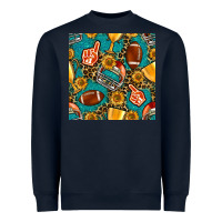 Navy american football winner cup and helmet seamless pattern Heavyweight Sweatshirt - BundleAndBundleShop