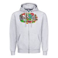 Heather Grey baseball grandma Zipper Hoodie - CowhideDigitalArt