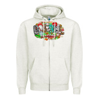 Oatmeal Heather baseball grandma Zipper Hoodie - CowhideDigitalArt