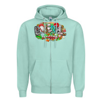 Seafoam baseball grandma Zipper Hoodie - CowhideDigitalArt