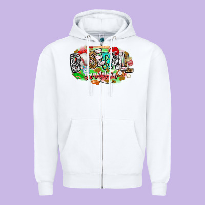 Baseball Grandma Zipper Hoodie Designed By Cowhidedigitalart