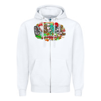 White baseball grandma Zipper Hoodie - CowhideDigitalArt