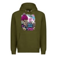 Army Green skeleton baby it's cold outside Premium Hoodie - FaDigitalArtStudio