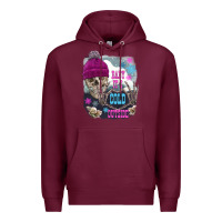 Burgundy skeleton baby it's cold outside Premium Hoodie - FaDigitalArtStudio