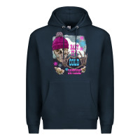 Navy skeleton baby it's cold outside Premium Hoodie - FaDigitalArtStudio