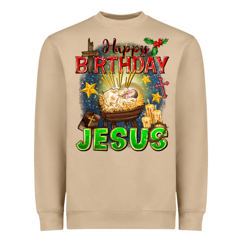 Happy Birthday Jesus Heavyweight Sweatshirt by FaDigitalArtStudio | Teevron