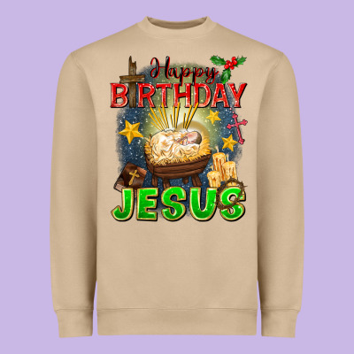 Happy Birthday Jesus Heavyweight Sweatshirt Designed By Fadigitalartstudio
