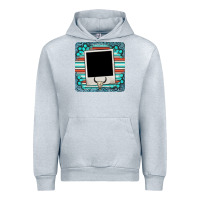 Heather Grey gemstone turquoise serape custom photo frame coaster Urban Hoodie - BarkalooDesign