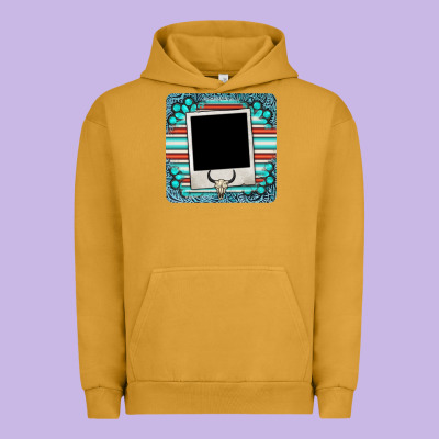 Gemstone Turquoise Serape Custom Photo Frame Coaster Urban Hoodie Designed By Barkaloodesign