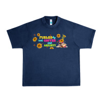 Navy fueled by ıced coffee and anxiety Urban Heavy Tee - TumblerDesignByShophia