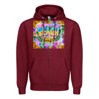 Burgundy Beach Life Zipper Hoodie - CowhideDigitalArt
