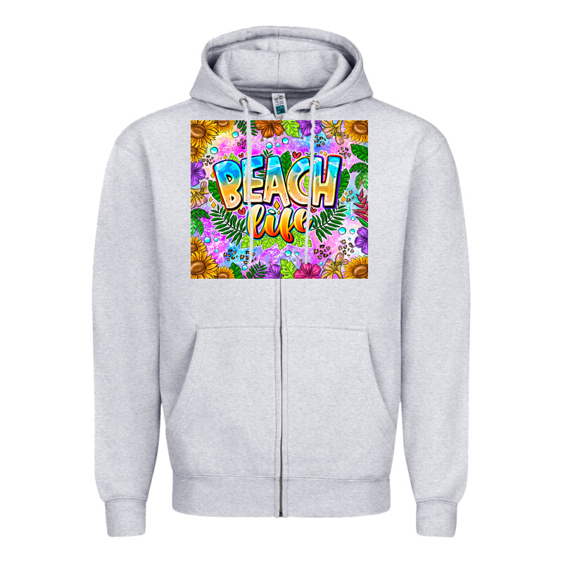 Beach Life Zipper Hoodie by CowhideDigitalArt | Teevron