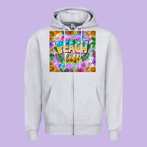 Beach Life Zipper Hoodie Designed By Cowhidedigitalart