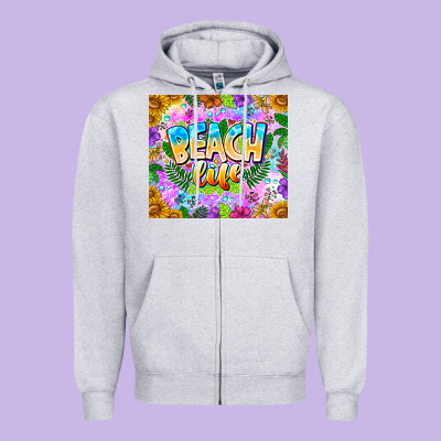 Beach Life Zipper Hoodie Designed By Cowhidedigitalart