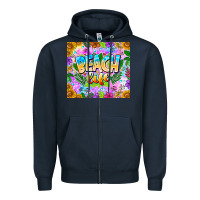Navy Beach Life Zipper Hoodie - CowhideDigitalArt