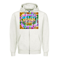 Oatmeal Heather Beach Life Zipper Hoodie - CowhideDigitalArt
