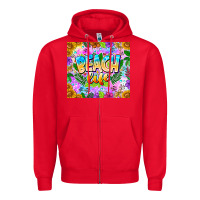 Red Beach Life Zipper Hoodie - CowhideDigitalArt