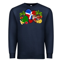 Navy dominican republic hearts Premium Sweatshirt - Artiststas