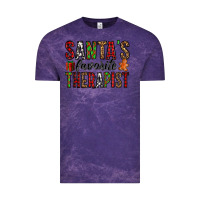 Cloud Purple santa's favorite therapist Vintage Tee - Jasminsmagicworld
