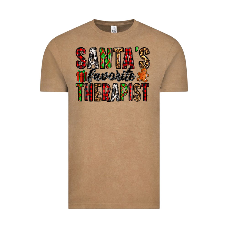 Santa's Favorite Therapist Vintage Tee by Jasminsmagicworld | Teevron