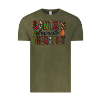 Vintage Olive santa's favorite therapist Vintage Tee - Jasminsmagicworld