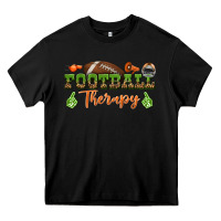 Black football therapy Heavy Core Tee - BundleAndBundleShop