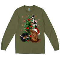 Army Green heifer cow gnomies christmas tree Long Sleeve Tee - CowGirlArtShop