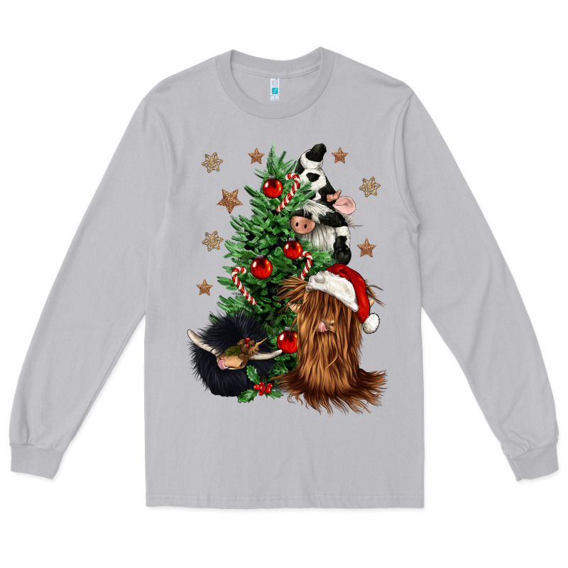 Heifer Cow Gnomies Christmas Tree Long Sleeve Tee by CowGirlArtShop | Teevron