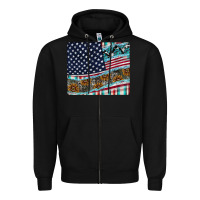 Black American Flag Mouse Pad Zipper Hoodie - CowhideDigitalArt