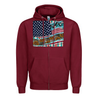 Burgundy American Flag Mouse Pad Zipper Hoodie - CowhideDigitalArt