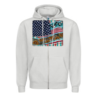 Dove Grey American Flag Mouse Pad Zipper Hoodie - CowhideDigitalArt
