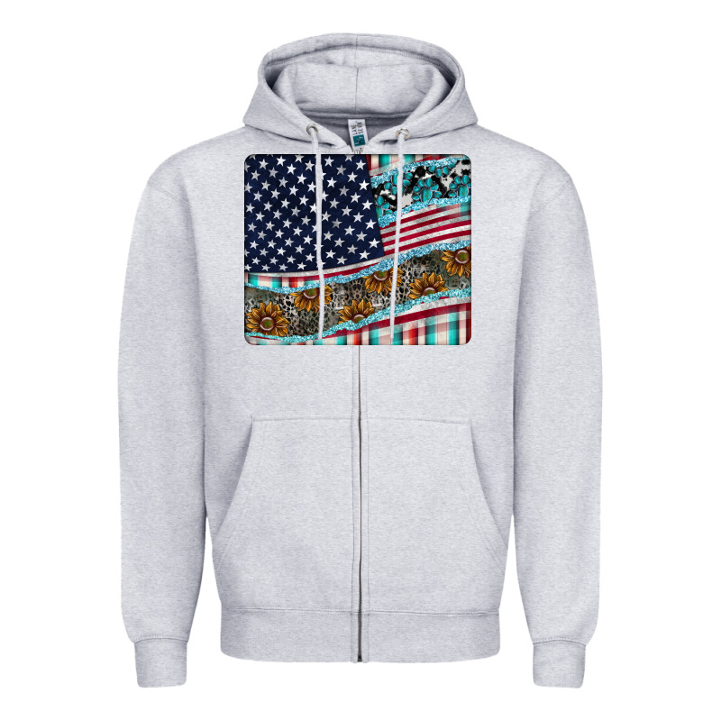 American Flag Mouse Pad Zipper Hoodie by CowhideDigitalArt | Teevron