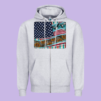 American Flag Mouse Pad Zipper Hoodie Designed By Cowhidedigitalart
