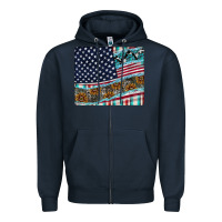 Navy American Flag Mouse Pad Zipper Hoodie - CowhideDigitalArt