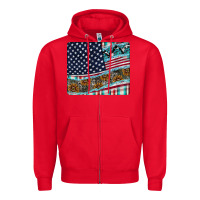 Red American Flag Mouse Pad Zipper Hoodie - CowhideDigitalArt