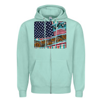 Seafoam American Flag Mouse Pad Zipper Hoodie - CowhideDigitalArt
