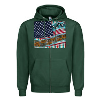 Sports Green American Flag Mouse Pad Zipper Hoodie - CowhideDigitalArt