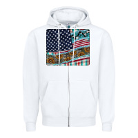 White American Flag Mouse Pad Zipper Hoodie - CowhideDigitalArt